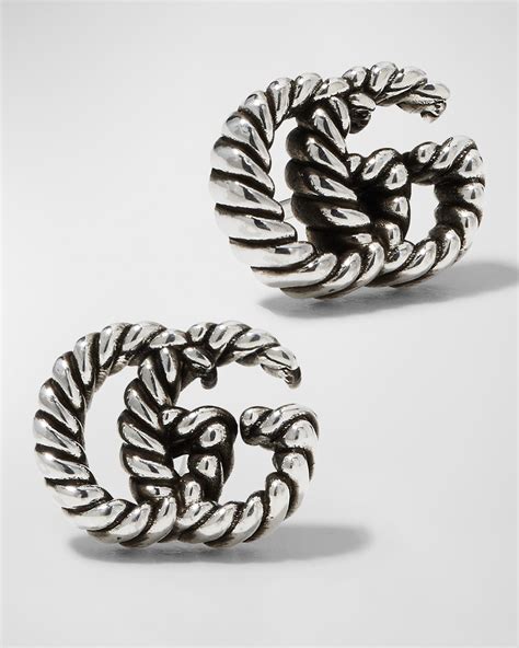 gucci gg silver earrings|gucci silver earrings for women.